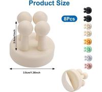 Lot de 8 porte-brosses à dents en silicone, crochets multifonctions, imperméables, autocollants, crochets individuels pour brosses à dents, supports à fixer au mur dans la salle de bains ou la cuisine