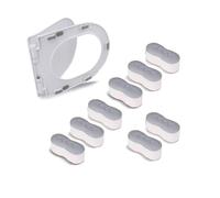 Lot de 8 protections universelles pour abattant de WC avec adhésif puissant (blanc) 4,5 x 1,7 x 2 cm