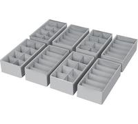 Lot de 8 rangements pour penderie, 30 x 15 x 9 cm, système de rangement pour penderie, vêtements d'enfants, chaussettes, couches, gris clair