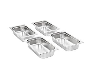 Lot de 8 récipients gastronorm en acier inoxydable GN 1/3 65 mm empilables pour comptoir de maintien au chaud, buffet, restauration, cuisine, restaurant, sortie de nourriture et stockage