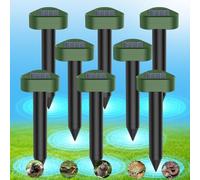 Lot de 8 Répulsif Taupe Solaire à Ultrason, Répulsif à Ultrasons Utilisé pour Repousser Les Animaux Fouisseurs Tels Que Les Taupes Campagnols Serpents Lézards etc, Protection Pelouses Jardins