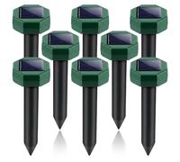 Lot de 8 répulsifs anti-taupes à ultrasons améliorés à énergie solaire pour extérieur, piquets imperméables pour campagnol, tamias, marmottes pour pelouse et jardin