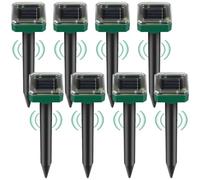 Lot de 8 répulsifs solaires à ultrasons contre les taupes, Leikurvo, lutte anti-taupe, anti-campagnol, répulsif anti-taupe, lutte antiparasitaire avec IP65 pour la pelouse et le jardin