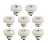 Lot de 8 roues de rechange pour poulie de tiroir avec tige filetée M6 - Roulettes d'armoire à roulement à billes pour réparation de glissières de tiroir en métal - Rouleaux blancs pour armoire de