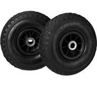 Lot de 8 roues pour diable 3.00-4, roues de rechange, à air, jusqu'à 80 kg, jante en plastique, 260 x 85 mm, roue à air, noir