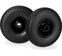Lot de 8 roues pour diable, anti-crevaison, pneus pleins 3.00-4, jante en acier, axe de 25 mm, charge maximale de 100 kg, dimensions 260 x 85 mm, noir