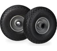 Lot de 8 roues pour diable, anti-crevaison, pneus pleins 3.00-4, jante en acier, axe de 25 mm, charge maximale de 100 kg, dimensions 260 x 85 mm, noir-gris