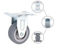 Lot de 8 roulettes stabilisatrices de 50 mm en caoutchouc TPR avec cadre en fer revêtu de zinc, capacité de charge de 35 kg par rouleau, pour atelier, entrepôt, chariot de transport, chariot à