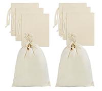 Lot de 8 sacs en coton de 25 x 30 cm avec cordon de serrage | pour peinture et loisirs créatifs,Sac en tissu, sac en jute pour peinture, cadeaux de mariage à faire soi-même, sac en coton