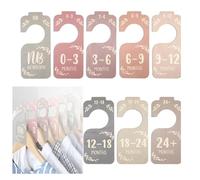 Lot de 8 séparateurs de tailles pour bébé, cintres pour bébé, impression des deux côtés, séparateurs de vêtements pour bébé de 0 à 24 mois, cloison en bois pour classification des vêtements (couleur 1