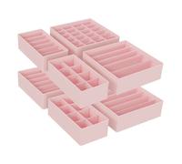 Lot de 8 Séparateurs de Tiroirs, Organiseur de Sous-vêtements Pliables, pour Soutiens-gorge, Culottes, Chaussettes et Cravates, Rose