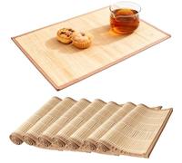 Lot De 8 Sets De Table en Bambou, Tapis en Bambou pour Table, Napperon en Bois De Bambous 30 X 45 Cm, Lavables en pour Cuisine, Antidérapants, Anti-Taches, Isolants Thermiques