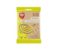 Lot de 8 Spirales Anti moutisques | à Base de Géraniol - Socle Métallique - 4h de Protection - Parfum Floral - SPIRNAT8