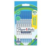 Lot de 8 stylos à bille PaperMate Kilometrico pointe moyenne et encre Bleu Multicolore G