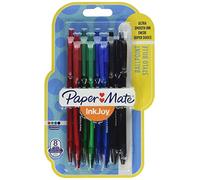 Stylo bille Paper Mate Inkjoy 100 rétractable écriture moyenne 1 mm - Pochette de 8