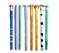 Lot de 8 Stylos Effacables 0.5mm Stylo Gel Animaux Kawaii Papeterie Fournitures De Bureau Encre Thermosensible Ecriture Fluide Correction Rapide Sans Traces Pour Prise de Notes Quotidienne