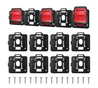 Lot de 8 supports de batterie compatibles avec Parkside 20V & Einhell 18V | Support de montage mural pour batterie pour PAP A1 A2 A3 B1 B2 B3 - 2,0Ah, 2,5Ah, 4,0Ah avec 16 vis, sans batteries
