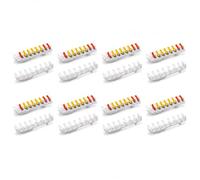 Lot de 8 supports de rail de toit compatibles avec bornes enfichables Wago 2273-202, 2273-203, 2273-204, 2273-205 - Rail de support DIN 35 mm, fixation rigide à 9 compartiments, PETG blanc, fabriqué
