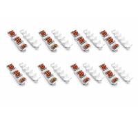 Lot de 8 supports de rail de toit pour Wago 221-412, 221-413, 221-415 - Rail de support DIN 35 mm, flexible 5 prises, PETG blanc, fabriqué en Allemagne
