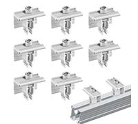 Lot de 8 supports de serrage de panneau solaire - Borne d'extrémité en alliage d'aluminium