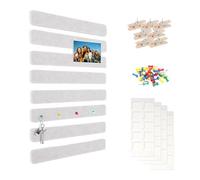 Lot de 8 tableaux d'affichage autocollants en feutre avec 40 punaises et 7 clips - Tableau d'affichage en feutre - Tableau mémo - Décoration murale pour bureau - 33 x 5 cm (camel clair)