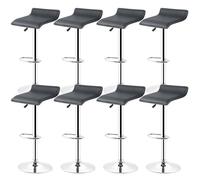 Lot de 8 tabourets de bar Fauteuil Bistrot 360° Réglable Pivotant Siège Design - MIXMEST - Noir