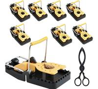 Lot de 8 tapettes à Souris réutilisables - sécurisées, hygiéniques et efficaces pour l’intérieur et l’extérieur