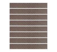 Lot de 8 tapis d'escalier en aluminium pré-percés antidérapants pour escaliers intérieurs et extérieurs - 76,2 x 9,5 cm - Marron