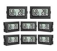 Lot de 8 thermomètres hygromètres numériques avec écran LCD pour intérieur, bureau, salon et cave à vin (piles incluses)