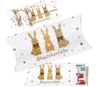 Lot de 8 tirelires en forme d'œufs de Pâques avec motif lapin - Dimensions : 25 x 12 x 3 cm