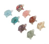 Lot de 8 Tortues en Résine Décoratives Multicolores | Artisanat unique, couleurs vives, motifs variés, finition , style naturel