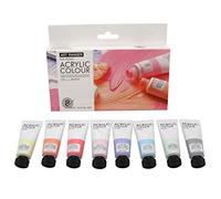 Lot de 8 tubes de peinture acrylique dans les tons pastels de 22 ml chacun pour peindre sur toile, couleurs pastel, tons doux