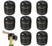 Lot de 8 verrous à combinaison pour bouteille de vin - Bouchons de bouteille de whisky réutilisables avec code à 3 chiffres, bouchons de sécurité en plastique pour bouteilles de vin/liqueur (convient