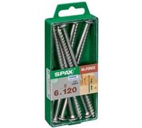 Lot de 8 vis acier tête fraisée bombée torx SPAX, Diam.6 mm x L.120 mm G