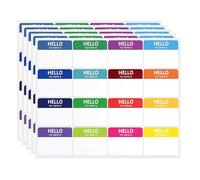 Lot de 80 autocollants colorés avec nom « Hello My Name Is » - Version anglaise - Idéal pour l'école, le bureau, les fêtes, les réunions et la salle de classe (16 couleurs, 7,6 x 5 cm)