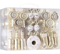 Lot de 80 boules de Noël incassables non assorties - Ensemble de boules de Noël décoratives à suspendre avec coffret cadeau réutilisable pour sapin de Noël