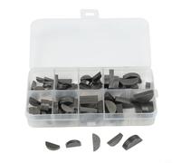 Lot de 80 clés demi-lune en acier au carbone, assortiment de clés métriques semi-circulaires pour fixation de manivelle d'arbre, pour kit de clavette industrielle dans un étui organisé