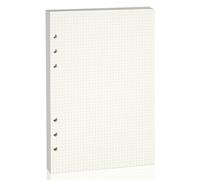Lot de 80 feuilles A5 à 6 trous - Papier épais 100 GSM avec lignage pointillé, idéal pour journaux, prises de notes, planification et dessin. Compatible avec classeurs A5 à 6 anneaux.