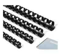 Lot de 80 Peignes de Reliure en Plastique, 21 Anneaux, 90-160 Feuilles, 12mm, 14mm, 16mm, 18mm, Taille du mélange, Noir, A4