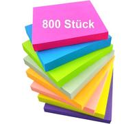 Lot De 800 Notes Autocollantes Multicolores-8x100 Feuilles-Notes Autocollantes Pour Marquer Et Mettre En Valeur Les Pages,La Liste De Contrôle Ou Les Tâches À Faire,L'école (7,6x7,6 Cm,8
