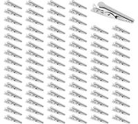 Lot de 800 pinces crocodile miniatures, en métal plaqué argent, de 27 mm