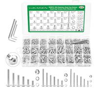 Lot de 820 vis M2 M3 M4, jeu de vis à six pans creux, vis filetées noires avec écrous avec écrous, vis à tête d'objectif et écrous, jeu de vis de vélo, avec clé