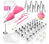 Lot de 83 poches à douille et douilles pour décoration de gâteaux avec 24 douilles numérotées pour décoration de gâteaux, biscuits, cupcakes