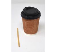 Lot de 88 gobelets en carton ondulé « Coffee to Go » de 240 ml (8 oz) avec couvercle et bâtonnet