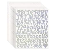 Lot de 880 lettres de l'alphabet autocollantes en vinyle de 2,5 cm pour travaux manuels - Argenté