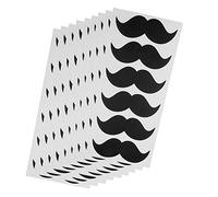Lot de 9 autocollants en vinyle pour tableau noir Motif moustache Noir