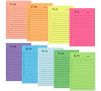 Lot de 9 Blocs Notes Adhésives Lignées, 10 x 15 cm, 450 Feuilles | 9 couleurs, bonne adhérence, repositionnables, écriture fluide, école bureau maison