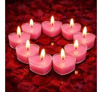 Lot de 9 Bougies en Forme de Cœur,Bougie Coeur Bougies Romantiques pour Mariages, Saint-Valentin, Noël, Décoration & Fêtes (Rose)