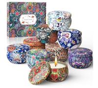 Lot de 9 Bougies Parfumées Cadeau pour Femme, Bougies de Noël parfumées | D'Aromathérapie en Cire de Soja Parfumée Naturelle,Idee Cadeau Anniversaire, Coffret Cadeau Noel pour Femmes, Mamans, Couples