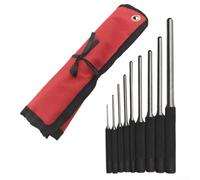 Lot de 9 chasse-goupilles à tête ronde en acier 40CR pour enlever les rivets - Kit de poinçonnage mécanique avec burin de démarrage multi-tailles
